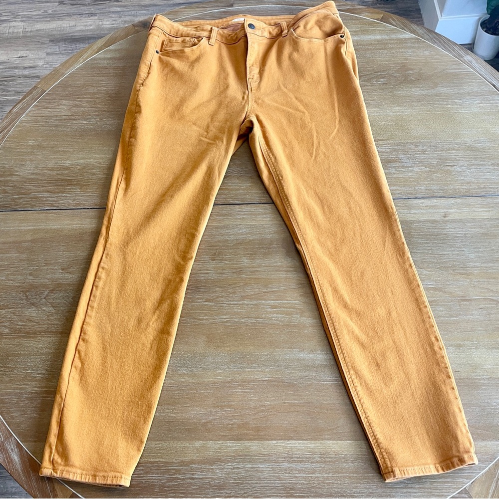 Old Navy Mustard Yellow Rockstar Super Skinny High Rise Denim Jeans Plus Size 16